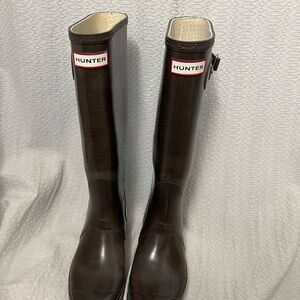 Hunter Brown Tall Rain Boots